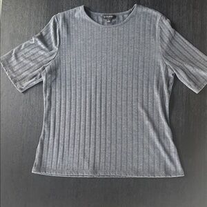Banana Republic Ribbed Short Sleeve Top - Charcoal